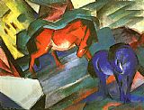 Franz Marc Canvas Paintings - Red and Blue Horse